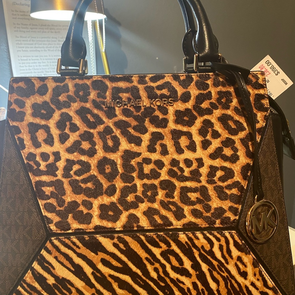 Michael Kors Brown Leopard Print Tote